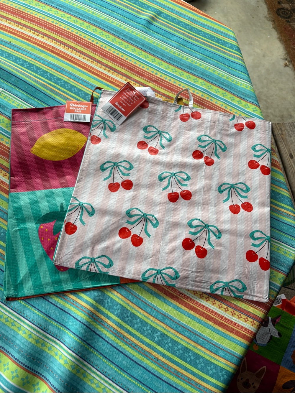 Earthwise Fruit Reusable Grocery Bags- set of 2 with cute fruits